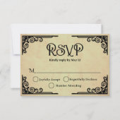  Vintage Wedding  RSVP Karte (Vorderseite)