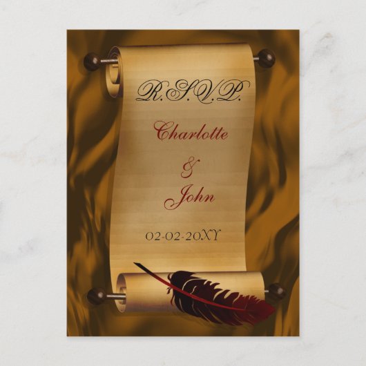 Vintage Wedding Rsvp Karte (Vorderseite)