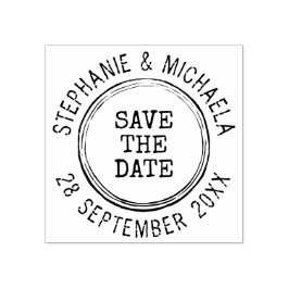 Vintage Wedding Rustikale Save the Date Briefmarke Gummistempel