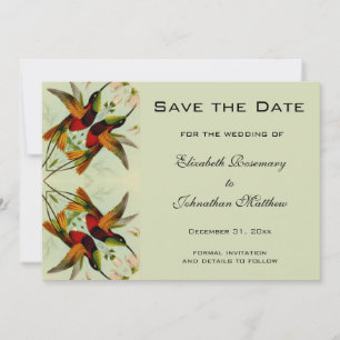 Vintage Wedding Save the Date Hummingbirds Blume