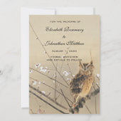 Vintage Wedding Save the Date, Japanisches Owl Date (Rückseite)