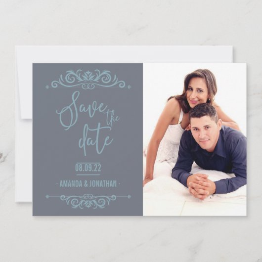 Vintage Wedding Save the Date personalisiertes Fot (Vorderseite)