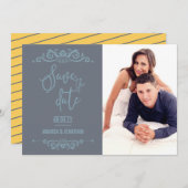 Vintage Wedding Save the Date personalisiertes Fot (Vorne/Hinten)