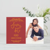 Vintage Wedding Save the Date personalisiertes Fot (Stehend Vorderseite)