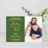 Vintage Wedding Save the Date personalisiertes Fot (Stehend Vorderseite)