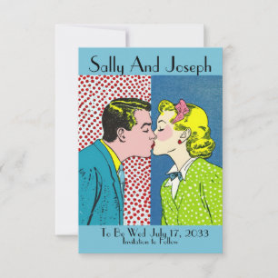 Vintage Wedding Save the Date, Pop Art 50er Date