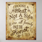 Vintage Wedding Sign Poster (Vorne)