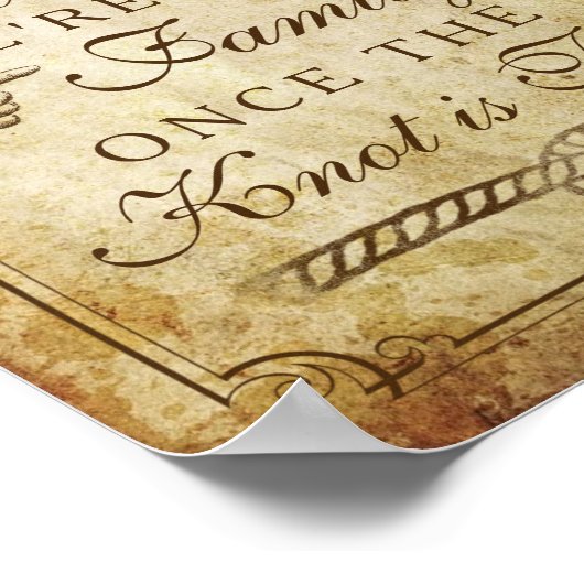 Vintage Wedding Sign Poster (Ecke)