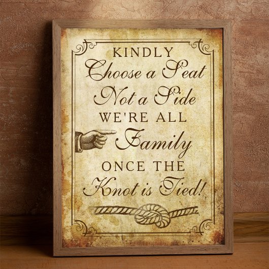 Vintage Wedding Sign Poster