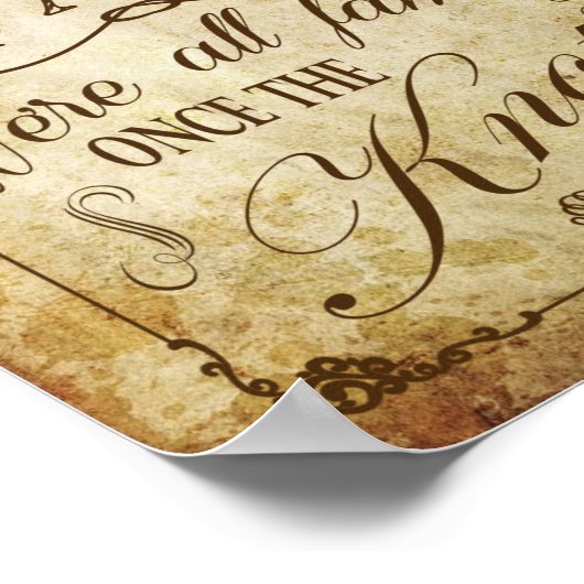 Vintage Wedding Sign Poster (Ecke)