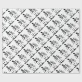 Vintage Wedding Skeleton Couple Geschenkpapier (Flach)