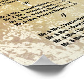 Vintage Wedding Special Event Gästekarte Poster (Ecke)