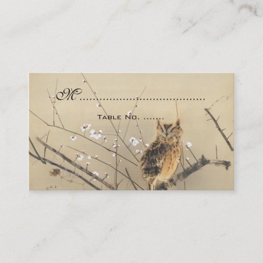 Vintage Wedding Table Cards, japanisches Euling Platzkarte (Vorderseite)