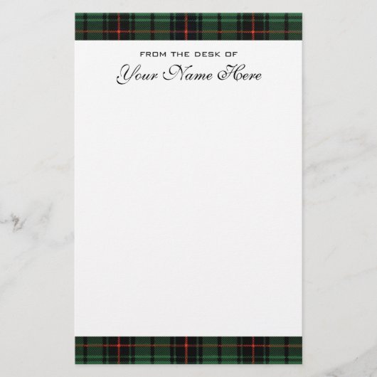 Vintage Wedding, Tartan Davidson Modernes Muster Briefpapier (Vorderseite)
