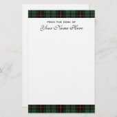 Vintage Wedding, Tartan Davidson Modernes Muster Briefpapier (Vorne/Hinten)