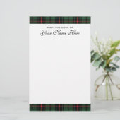 Vintage Wedding, Tartan Davidson Modernes Muster Briefpapier (Stehend Vorderseite)