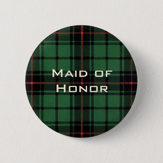 Vintage Wedding, Tartan Davidson Modernes Muster Button (Vorderseite)