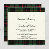 Vintage Wedding, Tartan Davidson Modernes Muster Einladung (Vorne/Hinten)