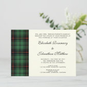 Vintage Wedding, Tartan Davidson Modernes Muster Einladung (Stehend Vorderseite)