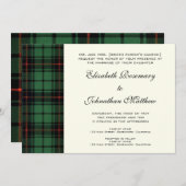 Vintage Wedding, Tartan Davidson Modernes Muster Einladung (Vorne/Hinten)