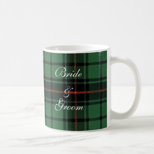 Vintage Wedding, Tartan Davidson Modernes Muster Kaffeetasse (Rechts)
