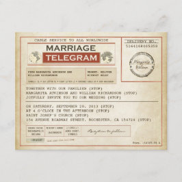 Vintage WEDDING Telegramme Einladung