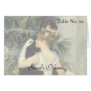 Vintage Wedding Tent Card, City Dance by Renoir
