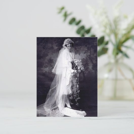 Vintage Wedding the Bride Postkarte (Stehend Vorderseite)