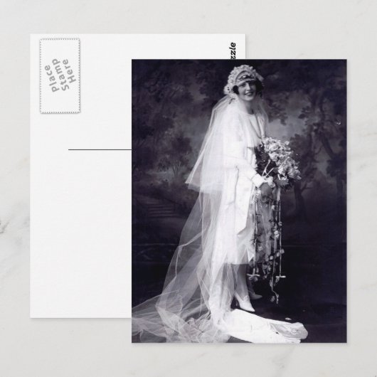 Vintage Wedding the Bride Postkarte (Vorne/Hinten)