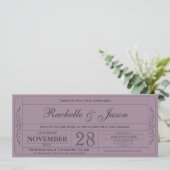 Vintage Wedding Ticket Einladung (Stehend Vorderseite)