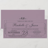 Vintage Wedding Ticket Einladung (Vorne/Hinten)