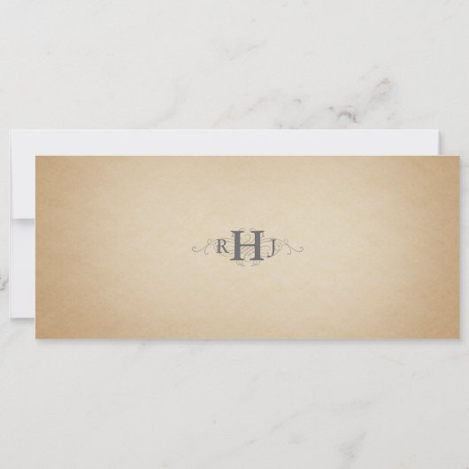 Vintage Wedding Ticket Einladung (Rückseite)