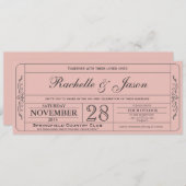 Vintage Wedding Ticket Einladung (Vorne/Hinten)
