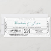 Vintage Wedding Ticket Einladung (Vorderseite)