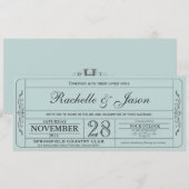 Vintage Wedding Ticket Einladung (Vorne/Hinten)
