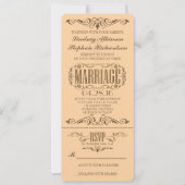 Vintage Wedding Ticket Einladung (Vorderseite)