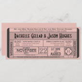 Vintage Wedding Ticket Einladung IV - 40er Jahre (Vorne/Hinten)