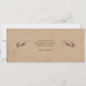 Vintage Wedding Ticket Einladung mit angeschlossen (Rückseite)