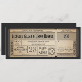 Vintage Wedding Ticket Einladung mit UAWG II (Vorne/Hinten)