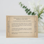 Vintage Wedding Ticket Fahrtrichtung 2.0 Begleitkarte (Stehend Vorderseite)