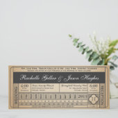 Vintage Wedding Ticket III Punchout (Stehend Vorderseite)