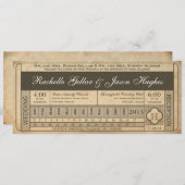 Vintage Wedding Ticket III Punchout Einladung (Vorne/Hinten)