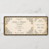 Vintage Wedding Ticket RSVP Baroque Einladung (Vorderseite)