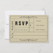 Vintage Wedding Ticket RSVP Card (Vorderseite)