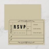 Vintage Wedding Ticket RSVP Card Karte (Vorne/Hinten)