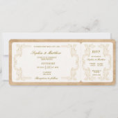 Vintage Wedding Ticket with RSVP  Einladung (Vorderseite)