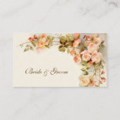 Vintage Wedding Tischnummer, Antique Rose Blume Platzkarte (Rückseite)