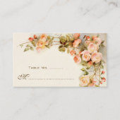 Vintage Wedding Tischnummer, Antique Rose Blume Platzkarte (Vorderseite)