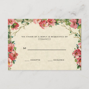 Vintage Wedding UAWG, Blumenstrauß Blume Rosen Ros RSVP Karte