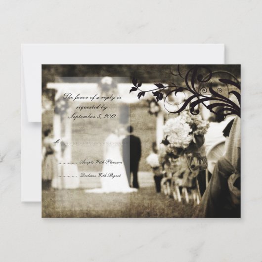 Vintage Wedding UAWG RSVP Karte (Vorderseite)